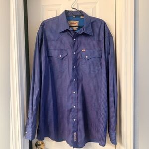 Men's Purple Patterned Pearl Snaps Button Down Shirt